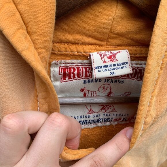 Vintage True Religion Big Logo Sweatshirt XL 'Buddha Sunburst' - Picture 8 of 9